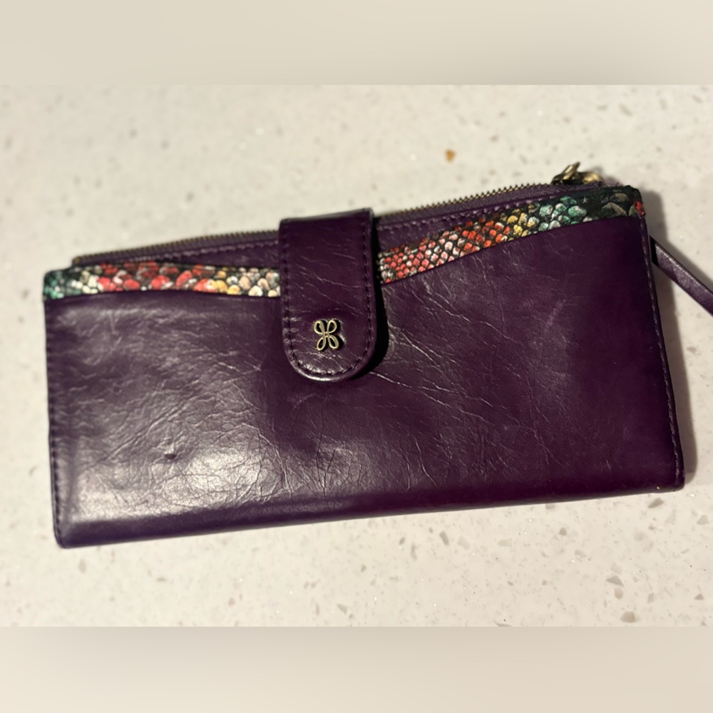 Elegant Purple Leather Clutch